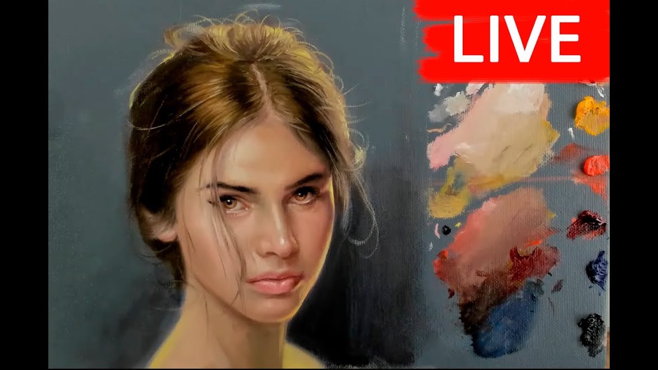 realistic portrait oil painting tutorial video by renso art