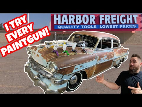 I BOUGHT EVERY PAINT GUN AT HARBOR FREIGHT! BUDGET FRIENDLY TO PROFESSIONAL QUALITY! PATINA RAT ROD