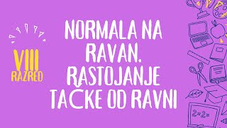 Normala na ravan, rastojanje tačke od ravni