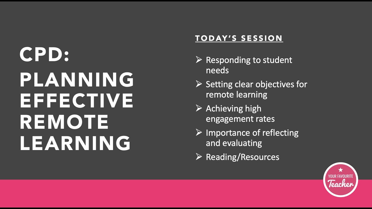 Planning Effective Remote Learning CPD