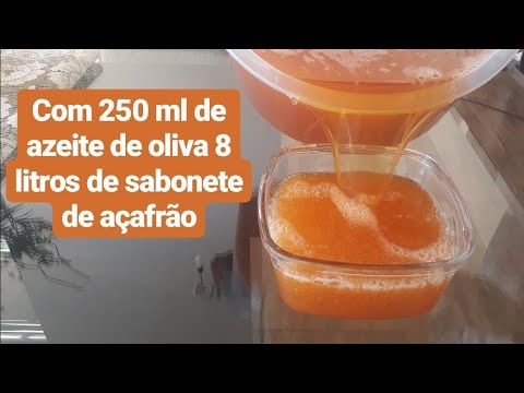 MAKE THIS RECIPE WITH 250 ML OF OLIVE OIL!!! MAKES 8 LITERS OF SAFFRON SOAP
