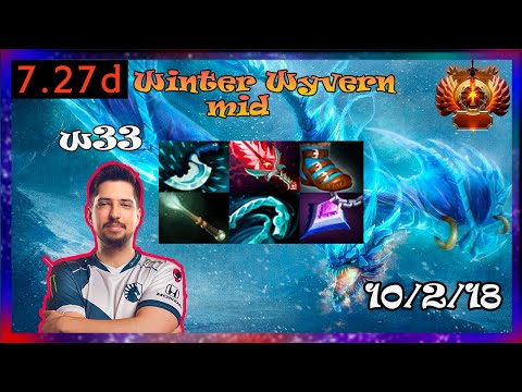 w33 ha winter wyvern mid | Full Gameplay 7.27d | Dota 2 Pro Replays