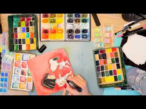 Retro Dance Duo Watercolor