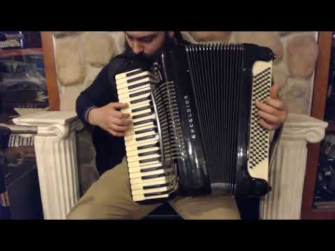 5378 - Black Excelsior Symphony Grand Piano Accordion LMMM 41 120 $1999