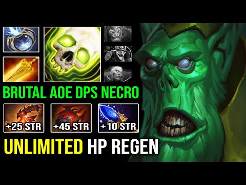 UNLIMITED HP REGEN Full Tank AoE DPS 1v5 Necrophos with Radiance Heart + STR Blink Dota 2