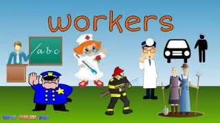 Workers/Jobs/Occupations Vocabulary Spelling Song/Chant for Kids.