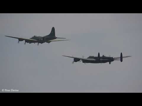 Rare Formation – B-17 Flying Fortress and Lancaster bombers