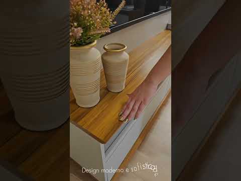 Video thumbnail of Estante Ripado Home para TV até 65 Polegadas 2 Portas com Pés NT 1335 Notável Móve