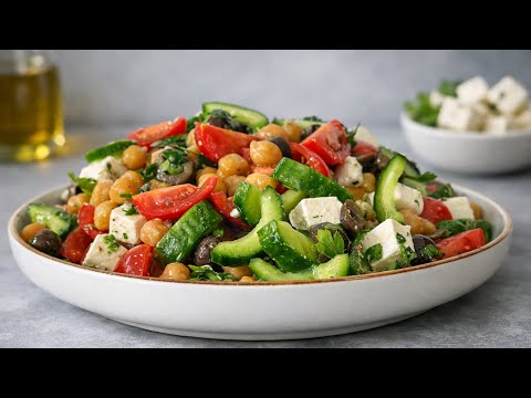 If you are over 50, this recipe is for you! Mediterranean Chickpea salad in 5 minutes.