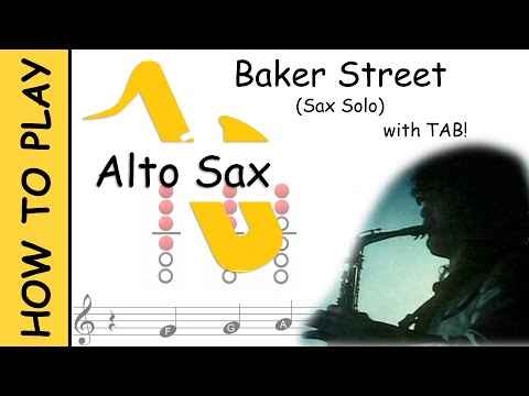 How to play Baker Street (Solo) on Alto Saxophone | Sheet Music with Tab