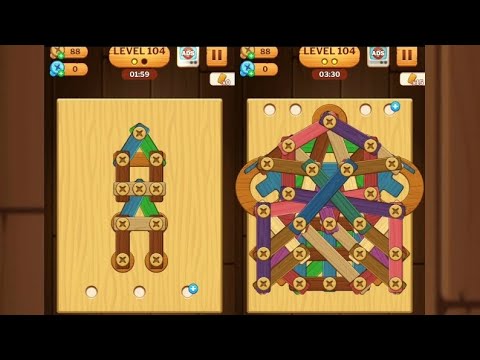 Screw Puzzle: Wood Nut & Bolt - Level 104 (requested)