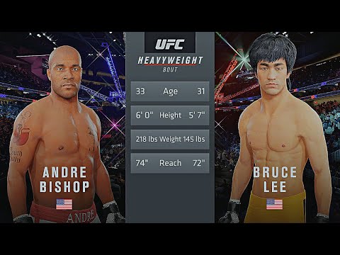 Andre Bishop Vs. Bruce Lee : UFC 4 Gameplay (Legendary Difficulty) (AI Vs AI) (PS5)