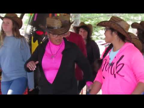Ruth and Shyanne dancing at Ellis Family Market party 10/22/17