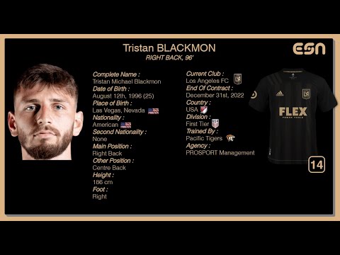 Tristan Blackmon | Right Back 96'