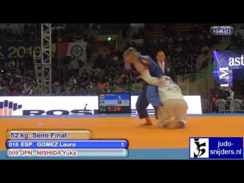 Judo 2010 Suwon: Laura Gomez (ESP) - Yuka Nishida (JPN) [-52kg] semi-final.