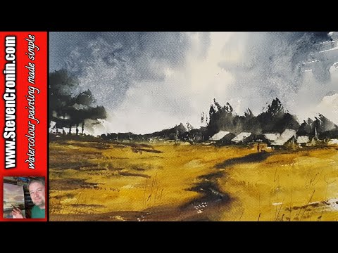 Storm Approaching Watercolor Landscape Painting Tutorial