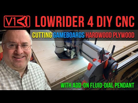 LowRider v4 DIY CNC - hardwood plywood w Red Oak veneer - 1/8” single flute up-cut bit