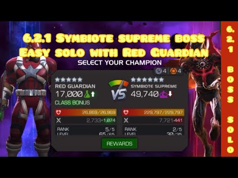 6.2.1 Symbiote Supreme Boss easy solo with Red Guardian, how to easily beat this boss!