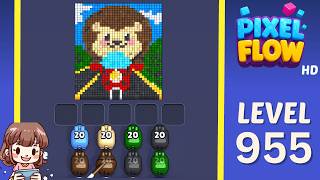 Pixel Flow Level 955 Solution Walkthrough