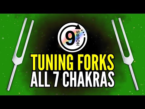 9 HOURS Tuning Fork Healing for ALL 7 Chakras While You Sleep 🌈😴