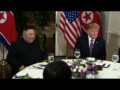US President Donald Trump and North Korean leader Kim Jong Un on Wednesday sat down for a dinner at the Sofitel Legend Metropole hotel, at the start of their second summit in Hanoi. (Feb. 27)