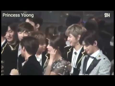 SNSD  Yoona is so bright with some idols around her