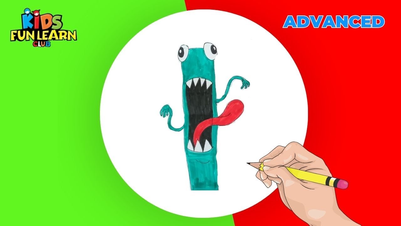 Rainbow Friends 🌈 How To Draw Green | Step By Step KIDS Tutorial