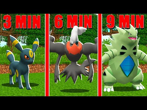 Minecraft SÓ que a cada 3 minutos VIRAMOS um POKEMON DARK ALEATÓRIO !