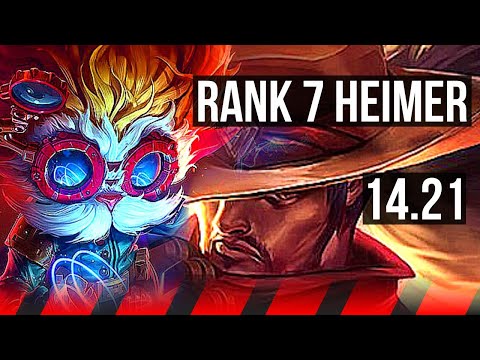 HEIMERDINGER vs YASUO (TOP) | Rank 7 Heimer, 500+ games | EUW Grandmaster | 14.21