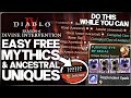Diablo 4 New OP Discovery Easy Free Mythic Uniques Ancestral Legendaries Season 11 Guide