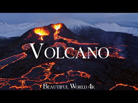 Volcano & Lava 4K Relaxation Film - Relaxing Piano Music - Amazing Nature