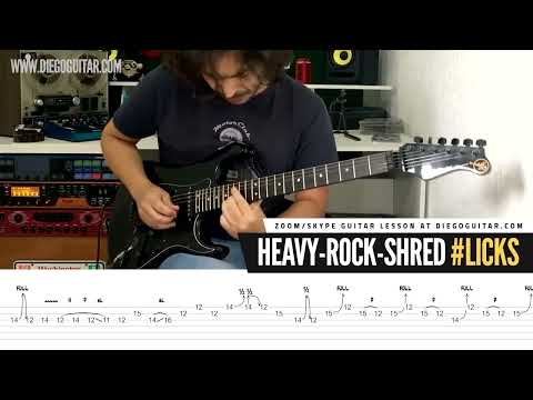 Heavy Rock Shred Guitar Licks with TAB - 80s Rock Style