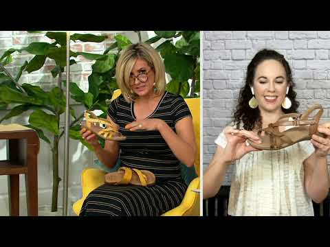 Earth Origins Leather Adjustable Strap Sandals - Barb on QVC