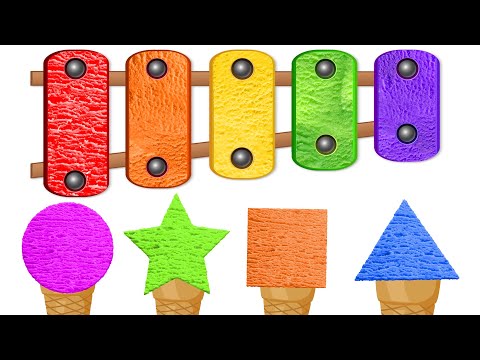 Best Learning Videos for Toddlers | Ep 8 - Learn Colors with Ice Cream Scoops with Xylophone