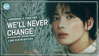 Download lagu TXT (トゥモローバイトゥギャザー) ~ We'll Never Change (ひとつの誓い) ~ Line Distribution mp3