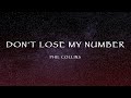 Phil Collins - Don't Lose My Number (Lyrics)