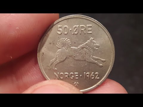 50 ORE Coin NORGE 1962 VALUE - Norway 50 Ore coin value