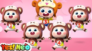 Five Little Monkeys | Learn Numbers | Take Care of Five Babies | Nursery Rhyme &amp; Kids Song |Yes! Neo