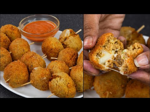 Crispy Chicken Cheese Balls Recipe | Easy Snacks for Kids | Chicken Cheese Ball Snacks