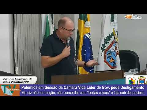 VEREADOR de DV pede DESLIGAMENTO DE "FUNÇÃO DESNECESSÁRIA" SEGUNDO ELE...