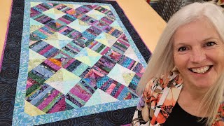 USE ANY SIZE SCRAPS!! Donna's FREE scrappy lattice Quilt!