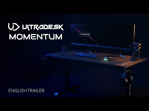 Žaidimų stalas Ultradesk Momentum, 152,5 x 70 cm, juodas video