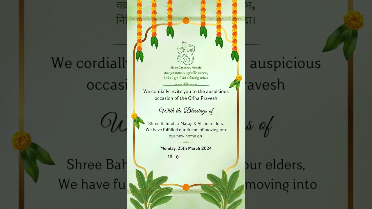 Golden Mandala Griha Pravesh Invitation