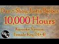 Dan + Shay, Justin Bieber - 10,000 Hours Karaoke Instrumental Lyrics Cover Female Key D
