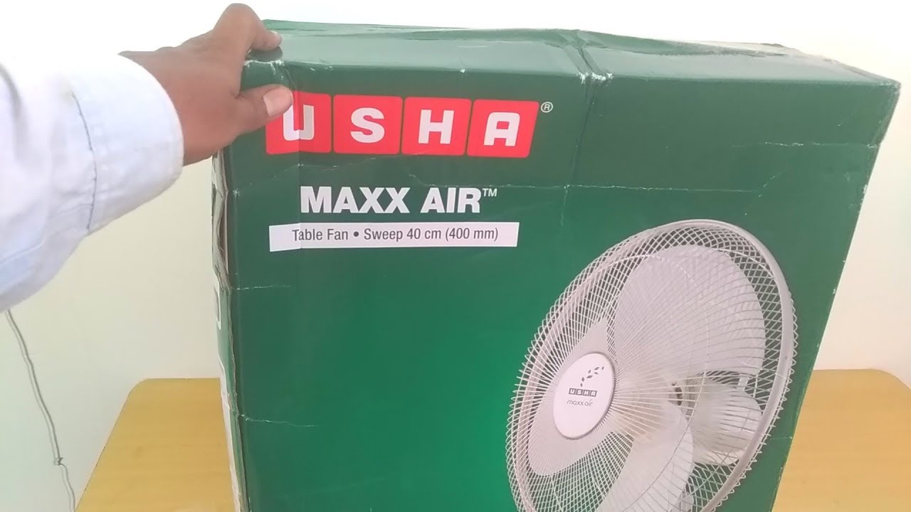 Watch video Usha Maxx Air 400mm Table Fan - Unboxing & Assembling (Hindi) Now Usha Maxx Air 400mm Table Fan - Unboxing & Assembling (Hindi)