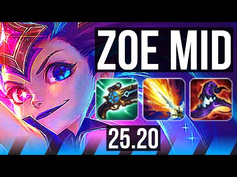 ZOE vs AKALI (MID) | Legendary, 900+ games | KR Master | 25.20