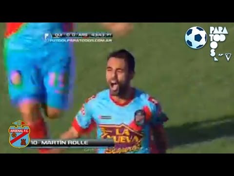 Gol Rolle. Quilmes 0 Arsenal 1. Torneo Inicial 2013. Fecha 6. Fútbol Para Todos.