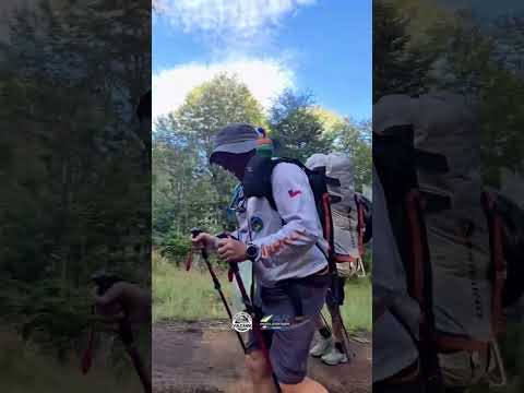 Climbing a volcano to start the Tierra Indomita Adventure Race