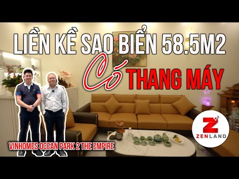 Thiết kế LIỀN KỀ 58.5m2 Sao Biển có THANG MÁY tại Vinhomes Ocean Park 2- The Empire