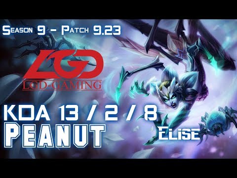 LGD Peanut ELISE vs LEE SIN Jungle - Patch 9.23 KR Ranked